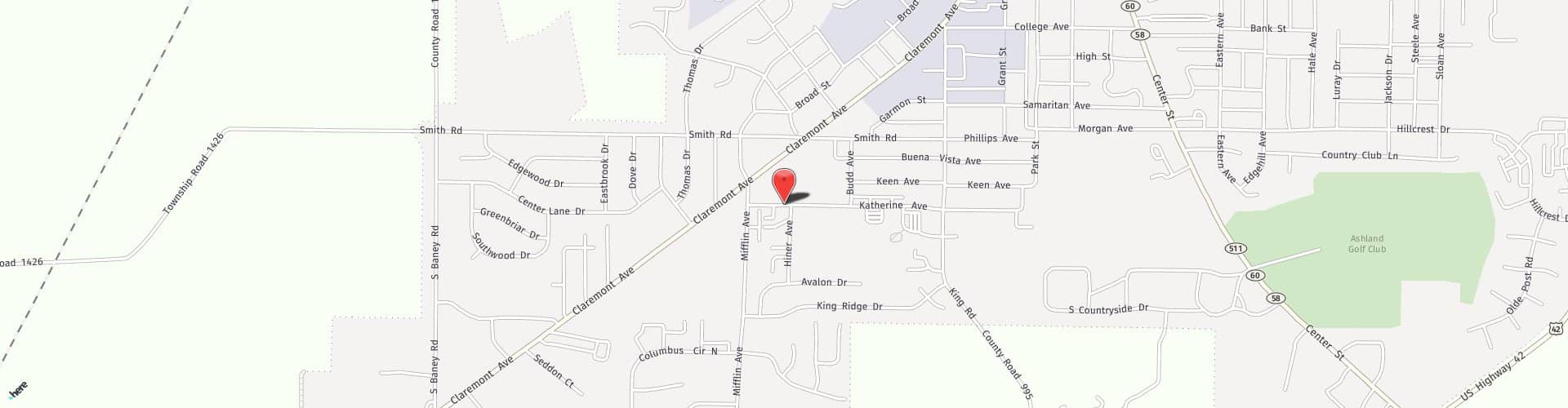 Location Map: 910 Katherine Ave. Ashland, OH 44805
